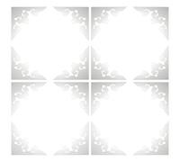 sourcing map 16 Pcs Hollow Mirror Wall Stickers, Acrylic Corner Decorative Pattern Decals Self Adhesive Mirror Stickers for Bathroom Living Room Bedroom Ceiling Office (Silver, 4x4)