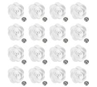 sourcing map 16 Pcs Lapel Flowers for Men Suits, 2 Inch Handmade Fabric Flower Brooch Boutonnieres Lapel Pin for Wedding Party Prom Ceremony, White