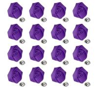 sourcing map 16 Pcs Lapel Flowers for Men Suits, 2 Inch Lapel Pin for Men Satin Rose Artificial Fabric Flowers Brooch Boutonnieres for Wedding Party Prom Ceremony, Dark Purple