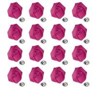sourcing map 16 Pcs Lapel Flowers for Men Suits, 2 Inch Lapel Pin for Men Satin Rose Artificial Fabric Flowers Brooch Boutonnieres for Wedding Party Prom Ceremony, Rose Red