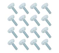 sourcing map 16 PCS M10x35mm Flat Knurled Head Thumb Screws,Solid Iron Fully Threaded Thumbscrew Bolts Fasteners for Lighting Household Appliances Electronic Equipment