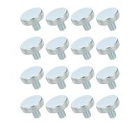 sourcing map 16 PCS M8x12mm Flat Knurled Head Thumb Screws,Solid Iron Fully Threaded Thumbscrew Bolts Fasteners for Lighting Household Appliances Electronic Equipment