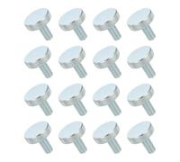 sourcing map 16 PCS M8x20mm Flat Knurled Head Thumb Screws,Solid Iron Fully Threaded Thumbscrew Bolts Fasteners for Lighting Household Appliances Electronic Equipment