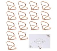 sourcing map 16 Pcs Mini Place Card Holders, Diamond Picture Holders for Tables Photos Food Signs Memo Notes Weddings Restaurants Birthdays Party, (0.9x1.1, Rose Gold)