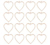 sourcing map 16 Pcs Open Bezel, Heart Resin Bezels Pendants Open Back Bezels Metal Hollow Frame Charm for DIY Resin Crafts Earrings Jewelry Making, Rose Gold