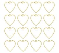 sourcing map 16 Pcs Open Bezel, Heart Resin Bezels Pendants Open Back Bezels Metal Hollow Frame Charm for DIY Resin Crafts Earrings Jewelry Making, Bright Gold