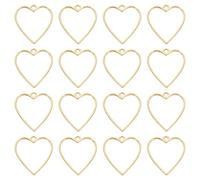 sourcing map 16 Pcs Open Bezel, Heart Resin Bezels Pendants Open Back Bezels Metal Hollow Frame Charm for DIY Resin Crafts Earrings Jewelry Making, Gold