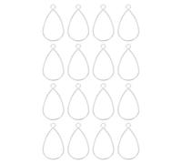 sourcing map 16 Pcs Open Bezel, Teardrop Resin Bezels Pendants Open Back Bezels Metal Hollow Frame Charm for DIY Resin Crafts Earrings Jewelry Making, Bright Silver
