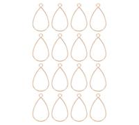 sourcing map 16 Pcs Open Bezel, Teardrop Resin Bezels Pendants Open Back Bezels Metal Hollow Frame Charm for DIY Resin Crafts Earrings Jewelry Making, Rose Gold