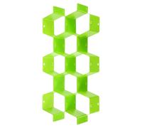 sourcing map 16 Pcs Partition Drawer Divider, Plastic Adjustable Separator Drawer Organizer for Underwear Belt Scarf Socks Organizers, Green (Free Cutting)