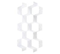 sourcing map 16 Pcs Partition Drawer Divider, Plastic Adjustable Separator Drawer Organizer for Underwear Belt Scarf Socks Organizers, White (Free Cutting)