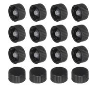 sourcing map 16 Pcs Phenolic Resin Cover, 20mm Poly Seal Screw Caps Plastic Replacement Bottle Caps Thread Plastic Lids for Chemicals Food Cosmetics Bottles, Black