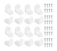 sourcing map 16 Pcs Plastic Shelf Support Peg, Right Angle Bracket, 0.94"x 0.67"x 0.94" L Shape Shelf Bracket with Screws for Wooden Frame Shelve Furniture