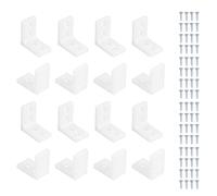 sourcing map 16 Pcs Plastic Shelf Support Peg, Right Angle Bracket, 1.1"x 0.67"x 1.1" L Shape Shelf Bracket with Screws for Wooden Frame Shelves Furniture
