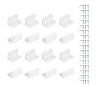 sourcing map 16 Pcs Plastic Shelf Support Peg, Right Angle Bracket, 1.54"x 0.91"x 0.91" L Shape Shelf Bracket with Screws for Wooden Frame Shelves Furniture