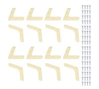 sourcing map 16 Pcs Plastic Shelf Support Peg, Right Angle Bracket, 2.36"x 0.51"x 0.15" L Shape Shelf Bracket with Screws for Wooden Frame Shelves Furniture