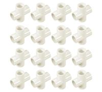 sourcing map 16 Pcs PVC Fitting, Cross 4 Way PVC 1" 0.8" PVC Connectors PVC Elbow PVC Pipe Fittings PVC Coupling PVC Furniture Corner Connector for DIY Garden Support Structure, White