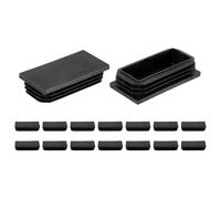 sourcing map 16 Pcs Rectangle Tubing End Caps 3 1/8 x 1 19/32 Inch Plastic Hole Plugs Insert End Cap for Metal Tubing Post Chair Leg Table Bookshelves Furniture, Black