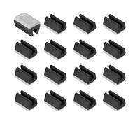 sourcing map 16 Pcs Rectangle U Shaped Chair Leg Caps with Felt Pads, Fit 10mm Dia Tubular Legs, Slide Smoothly Furniture Feet Protectors No Scratches No Noise for Hardwood Floors, Black
