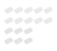 sourcing map 16 Pcs Rectangle U Shaped Chair Leg Cover, Fit 5-6mm Dia Tubular Chair Legs, Non-Slip No Noise Floor Protectors, Plastic Furniture Feet Tubing Caps, White