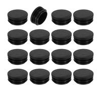 sourcing map 16 Pcs Round Plastic Plug, Black Tubing End Cap Plugs, 40mm(1.57 Inch) Furniture Leg Pipe Insert, Glide Protection for Chair, Sofa, Table, Shelf