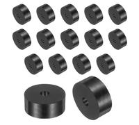 sourcing map 16 Pcs Rubber Spacers 40mm OD x 10mm ID x 15mm Height Round Anti Vibration Spacer Rubber Bushing Grommets