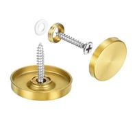 sourcing map 16 Pcs Screw Covers Caps, 304 Stainless Steel Mirror Screws Decorative Caps Cover Nails, Mirror Screws Fasteners for Sign Advertising Hardware Construction, 30mm Diameter, Gold