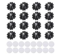 sourcing map 16 Pcs Self Adhesive Mini Caster Wheels 1 Inch, 360° Swivel Wheels Universal Sticky Low Profile Roller, 1 Steel Rolling Ball for Furniture Storage Bins Small Appliances, Black