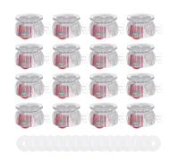 sourcing map 16 Pcs Self Adhesive Mini Caster Wheels Small Universal 360° Rotation Swivel Wheels with Locking Brake for Furniture Storage Bins Small Appliances, Clear/Red