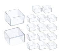 sourcing map 16 Pcs Silicone Chair Leg Floor Protectors 1.6 x 1.6 Inch Non-Slip Chair Leg Caps Covers, Square Furniture Leg Protectors for Hardwood Floors Reduce Noise and Scratches, Clear