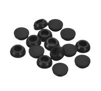 sourcing map 16 Pcs Silicone Plugs, Rubber Round Snap in Locking Hole Plugs for 12-13mm Hole, Hole Stoppers Waterproof Hole Plug for Metal Tube, Furniture End Caps Inserts, Black