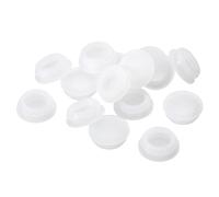 sourcing map 16 Pcs Silicone Plugs, Rubber Round Snap in Locking Hole Plugs for 14.5-15.5mm Hole, Hole Stoppers Waterproof Hole Plug for Metal Tube, Furniture End Caps Inserts, Clear