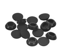 sourcing map 16 Pcs Silicone Plugs, Rubber Round Snap in Locking Hole Plugs for 15.5-17mm Hole, Hole Stoppers Waterproof Hole Plug for Metal Tube, Furniture End Caps Inserts, Black