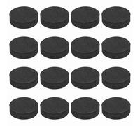 sourcing map 16 Pcs Single Sided Speaker Isolation Feet Pads, 35mmx10mm Non Slip Foam Shock Absorption Base Pad Amplifier Stand Feet Mat for Speaker HiFi Home Theater Sound System, Black
