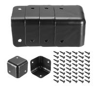sourcing map 16 Pcs Speaker Cabinet Corners Protector 60x60x48mm Metal Stackable Guard Wrap Angle Case Edge Box Protection with 48 Pcs Installation Screw for Stage DJ Audio Sound Case