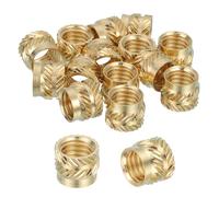 sourcing map 16 Pcs Threaded Inserts, M8 Brass Heat Set Insert for 3D Printing and Plastic Material Female Knurled Insert Nuts for Laptops Electronic Products, M8x10x8mm