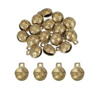 sourcing map 16 Pcs Vintage Bronze Jingle Bells, 18mm Tibetan Jingle Bells for Crafts, Small Rustic Decorative Metal Bell for Dog Cat Pet Collar DIY Crafts Home Door Christmas Decor