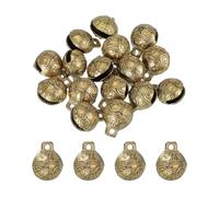 sourcing map 16 Pcs Vintage Bronze Jingle Bells, 20mm Tibetan Jingle Bells for Crafts, Small Rustic Decorative Metal Bell for Dog Cat Pet Collar DIY Crafts Home Door Christmas Decor