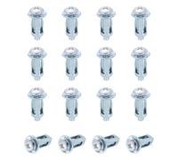 sourcing map 16 Set M4x22.5mm Jack Nuts, Carbon Steel Zinc Finish Expansion Screw Petal Nut, Multi-Grip Insert Rivet Nut Fasteners for Hollow Wall Iron Skin Line Use in Thin Soft Wall, Silver