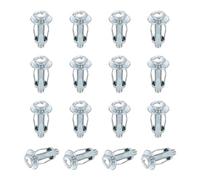 sourcing map 16 Set M5x28mm Jack Nuts, Carbon Steel Zinc Finish Expansion Screw Petal Nut, Multi-Grip Insert Rivet Nut Fasteners for Hollow Wall Iron Skin Line Use in Thin Soft Wall, Silver