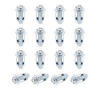 sourcing map 16 Set M8x34.5mm Jack Nuts, Carbon Steel Zinc Finish Expansion Screw Petal Nut, Multi-Grip Insert Rivet Nut Fasteners for Hollow Wall Iron Skin Line Use in Thin Soft Wall, Silver