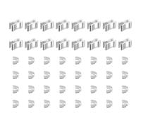 sourcing map 16 Sets Brass Zipper Slider Retainers, #10 U Shape Top Stoppers & H Shape Bottom Stops Zippers Replacement for Bags Coats Jackets, Silver Tone