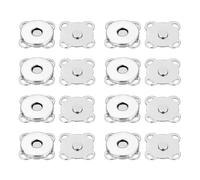 sourcing map 16 Sets Magnetic Snaps Button, 10mm/0.39" Metal Plum Magnetic Sew in Clasps Button Hardware Accessories for Clothes Bag Leather DIY Handbag Purse Wallet Craft, Silver