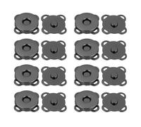 sourcing map 16 Sets Magnetic Snaps Button, 18mm/0.71" Metal Plum Magnetic Sew in Clasps Button Hardware Accessories for Clothes Bag Leather DIY Handbag Purse Wallet Craft, Black