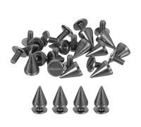 sourcing map 16 Sets Spikes and Studs Kit, 7mm Cone Spikes Punk Rock Rivets Screw Back Studs Screw Rapid Rivet Screws for DIY Leather Craft Belt Bags Shoes Accessories, Grey