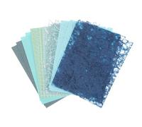 sourcing map 16 Sheets Textured Scrapbook Paper, Mixed Special Paper Mesh Fabric Assorted Set for Scrapbooking Junk Journal Card DIY Materials Collage Card Embellishments Supplies, Blue