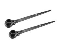 sourcing map 16 x 18mm 12-Point Scaffold Podger Ratchet Spanner Ratcheting Socket Wrench Tool (Black) 2pcs