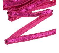 sourcing map 16 Yard Sequins Trim Ribbon 0.5 Inch Sequin Gimp Braid Trim Spangle Flat Sequins Paillette Fabric Flat Trims Strips for Crafts Sewing Clothes Home Party Decoration, Rose Red