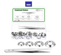 sourcing map 160 Pcs Countersunk Washers, #6#8#10#12 Stainless Steel Finishing Cup Countersunk Washer Assortment Kit with Tweezers for Mechanical Accessories Parts, Silver