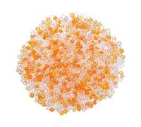 sourcing map 1600Pcs Glass Seed Beads, 1.5mm 15/0 Loose Mini Beads with Hole, Bulk Craft Spacer for DIY Handmade, Mixed Orange